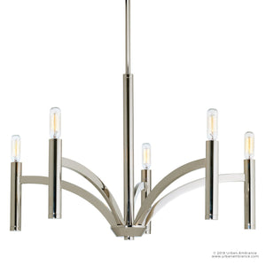 Four UHP2274 Modern Chandelier with unique chrome finish.