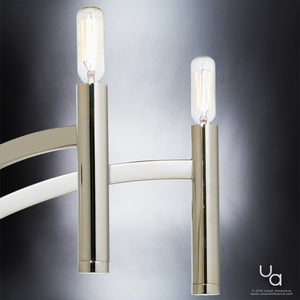 A pair of UHP2276 Modern Chandelier lamp fixtures with gorgeous lighting.