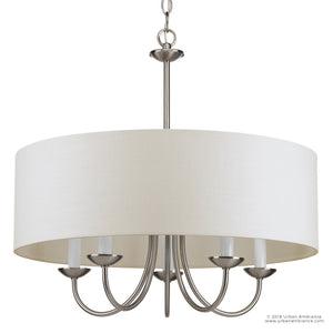 A beautiful Urban Ambiance UHP2280 Transitional Chandelier with a white shade.