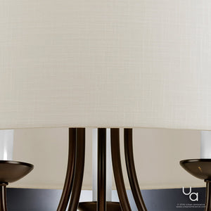 Close-up of the Urban Ambiance UHP2281 Transitional Chandelier from the Aurora Collection, featuring an elegant Olde Bronze finish and gracefully curved supports—an exquisite piece measuring 21-1/8″ high by 21-5/8″ wide, radiating timeless charm reminiscent of modern farmhouse style—all set against a neutral backdrop.