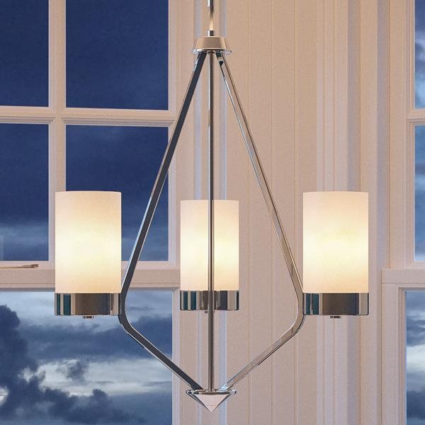 UHP2298 Contemporary Chandelier, 23"H x 21.75"W, Polished Chrome Finish, Madison Collection