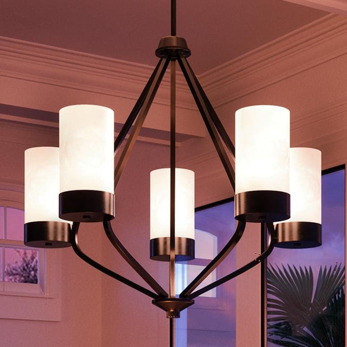 UHP2305 Transitional Chandelier, 23" x 27-3/8", Midnight Black Finish, Madison Collection