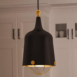 A gorgeous lighting fixture, the Urban Ambiance UHP2344 Americana Pendant in Midnight Black Finish adds a touch of luxury to the Cincinnati Collection in a kitchen.