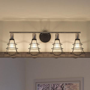A bathroom with a beautiful Urban Ambiance's UHP2422 Vintage Bathroom Vanity Light, 11