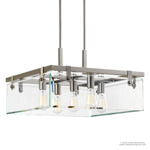 An Urban Ambiance UHP2445 Modern Farmhouse Square Chandelier, 13-3/4