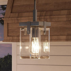 A luxury lighting fixture, the UHP2447 Modern Farmhouse Modern Pendant from Urban Ambiance, features a clear glass shade and measures 11-7/8"H x 6-