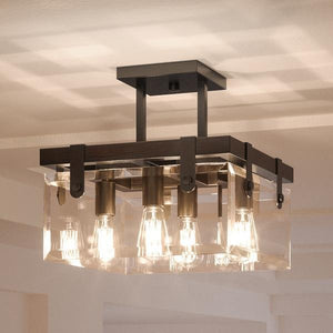 A Modern Farmhouse Ceiling Fixture with four beautiful lights.