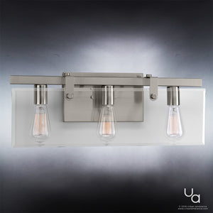 A unique UHP2451 Modern Farmhouse Bath fixture with three bulbs, 8-3/8