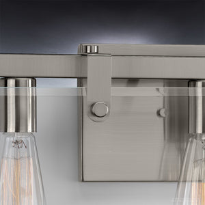 A beautiful lighting fixture, the Urban Ambiance UHP2451 Modern Farmhouse Bath Fixture from the Bristol Collection features a luxurious brushed nickel finish and three light bulbs.