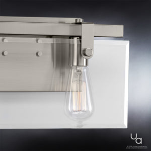 A luxurious Urban Ambiance UHP2453 Modern Farmhouse Bath Fixture with a gorgeous brushed nickel finish.