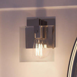 An Urban Ambiance UHP2455 Modern Farmhouse Modern Bath / Wall Light, 8-3/8"H x 7"W, with a Brushed Nickel Finish from the Bristol Collection -