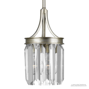 A beautiful Crystal Pendant lamp with a unique clear glass shade.