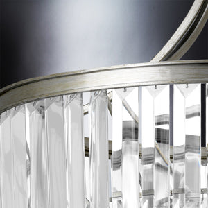 A beautiful lighting fixture, the Urban Ambiance UHP2463 Crystal Crystal Chandelier from the Lille Collection features a luxury antique silver finish and is made of clear glass and metal.