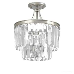 A unique lighting fixture, the UHP2466 Cosmopolitan Ceiling Light from Urban Ambiance features an antique silver finish and a clear glass shade.