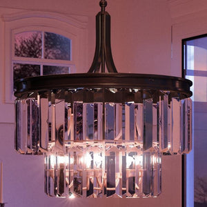 An UHP2469 Cosmopolitan Chandelier, 19" x 16-1/4", Olde Bronze Finish, Lille Collection by Urban Ambiance showcasing a gorgeous and unique lamp