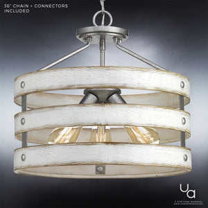 A gorgeous UHP2471 Modern Farmhouse chandelier with a luxurious white shade.