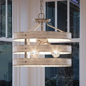 A beautiful UHP2471 Modern Farmhouse Chandelier / Ceiling Fixture, 13-1/2"H x 17"W, Galvanized Steel, Adelaide Collection by Urban Ambiance adds luxury to
