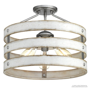 A gorgeous UHP2471 Modern Farmhouse Chandelier / Ceiling Fixture with three lights and a white finish by Urban Ambiance.