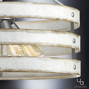 A beautiful UHP2475 Modern Farmhouse Chandelier with a wooden frame, from the Adelaide Collection by Urban Ambiance.