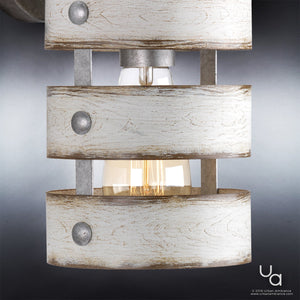 An UHP2481 Modern Farmhouse lighting fixture with a unique metal shade.