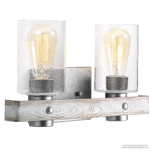 A gorgeous Modern Farmhouse Bath Fixture with two glass bulbs.