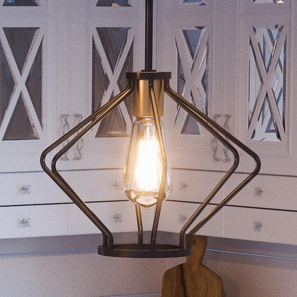 UHP2494 Mid-Century Modern Industrial Pendant, 9-5/8"H x 13"W, Olde Bronze Finish, Palma Collection