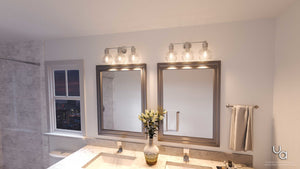 An Urban Ambiance bathroom with two UHP2503 Vintage Bath Fixtures, 10-7/8