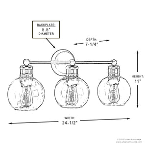 A beautiful drawing of the UHP2503 Vintage Bath Fixture, 10-7/8