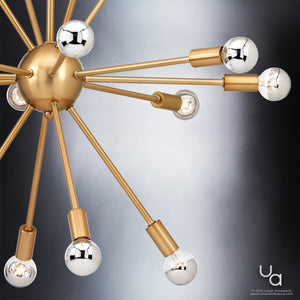 A luxurious lamp from the Baltimore Collection by Urban Ambiance with a gorgeous brushed bronze finish and an abundance of lights.