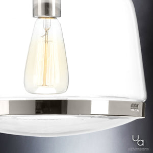 A gorgeous pendant light with a glass shade and a polished nickel finish from the Nottingham Collection by Urban Ambiance.
