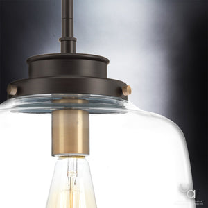 A beautiful UHP2535 Industrial Chic Pendant Light with an Olde Bronze Finish, Nottingham Collection.