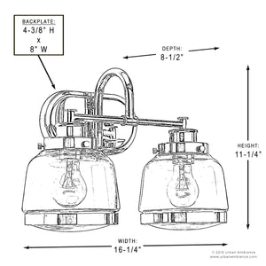 A beautiful drawing of the UHP2536 Industrial Chic Bathroom Vanity Light, 11.25