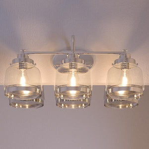 Three beautiful UHP2538 Industrial Chic Bathroom Vanity Lights, 11.25