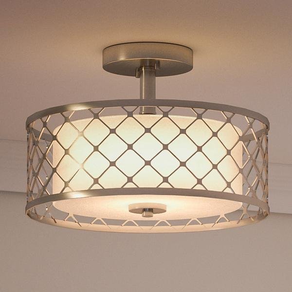 UHP2612 Mid-Century Modern Modern Ceiling Fixture, 10.5"H x 14"W, Brushed Nickel Finish, Derby Collection