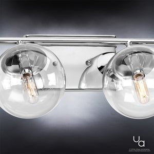 Urban Ambiance's UHP2622 Modern Bath Fixture, a unique lighting fixture from the Costa Mesa Collection with two glass globes.