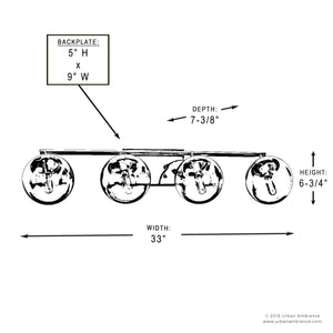 A diagram of the beautiful UHP2622 Modern Bath Fixture, 6-3/4