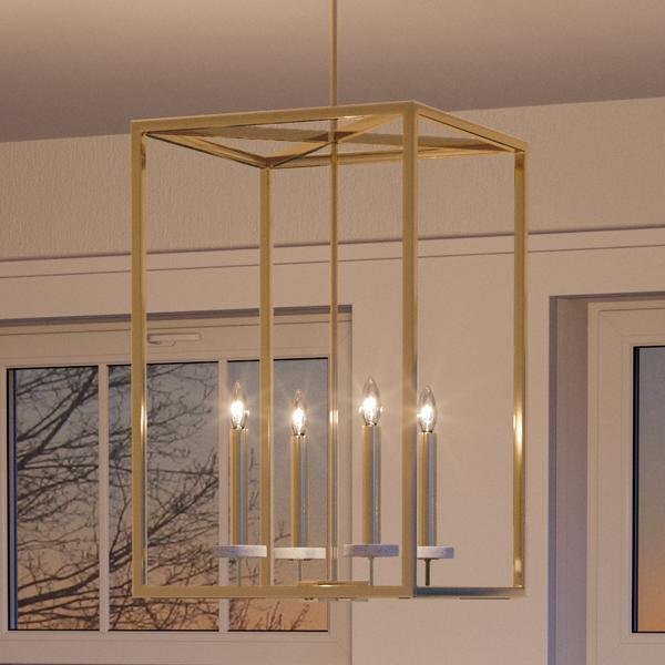 UHP2635 Cosmopolitan Chandelier, 26-1/2"H x 15"W, Palladian Gold Finish, Oxford Collection