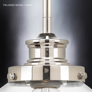 A beautiful vintage pendant lamp from the Luxury Glasgow Collection by Urban Ambiance with a polished nickel finish.