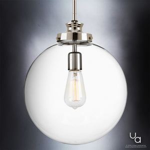 A beautiful lighting fixture, the Urban Ambiance UHP2644 Vintage Pendant from the Glasgow Collection features a polished nickel finish.