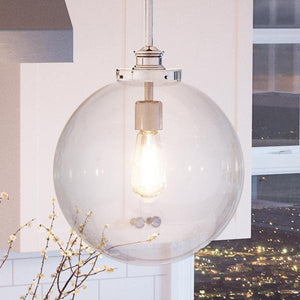 A unique lighting fixture, the UHP2644 Vintage Pendant from the Glasgow Collection by Urban Ambiance brings a touch of luxury with its polished nickel finish.
