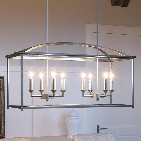 UHP2651 Mediterranean Chandelier, 16.5"H x 30.125"W, Brushed Nickel Finish, Mackay Collection