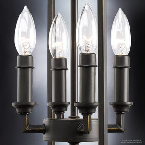 Four beautiful and unique UHP2654 Moroccan Hall & Foyer candle lights in a metal lighting fixture, Olde Bronze Finish, Mackay Collection made by Urban Ambiance.