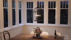 A dining room with a gorgeous Urban Ambiance UHP2654 Moroccan Hall & Foyer, 20-3/8
