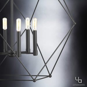 A beautiful Urban Ambiance Aberdeen Collection UHP2702 contemporary chandelier, a unique lighting fixture with four lights.