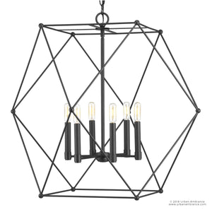 An UHP2702 Contemporary Chandelier with a unique geometric shape.