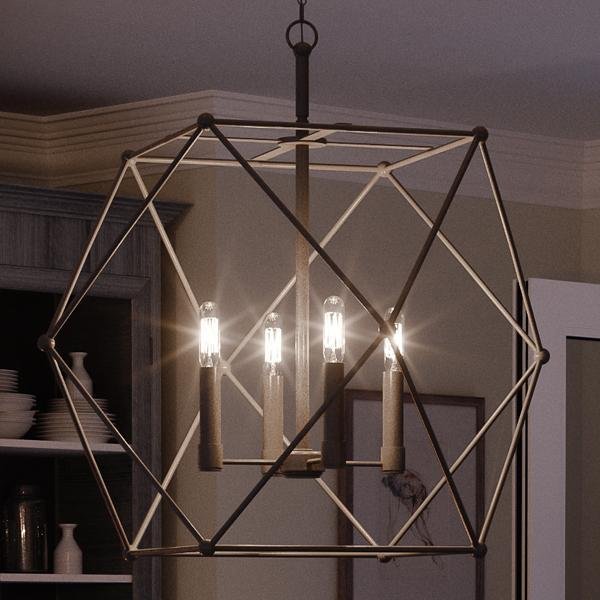 UHP2703 Contemporary Chandelier, 19"H x 23.5"W, Midnight Black Finish, Aberdeen Collection