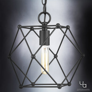 A beautiful pendant lamp with a geometric shape.