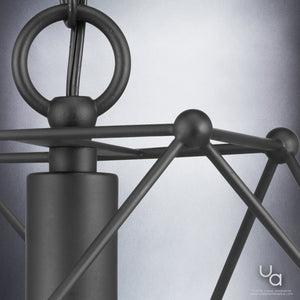 A close up image of a luxurious Urban Ambiance UHP2704 Contemporary Pendant Light in Midnight Black Finish.
