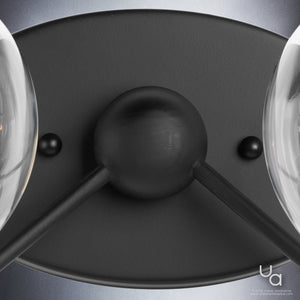 A beautiful lighting fixture from the Aberdeen Collection, the Urban Ambiance UHP2706 Vanity Light features a luxury midnight black finish and two glass globes.