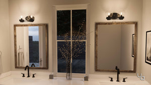 An Urban Ambiance bathroom with two unique UHP2706 Contemporary Bathroom Vanity Lights, 6.5